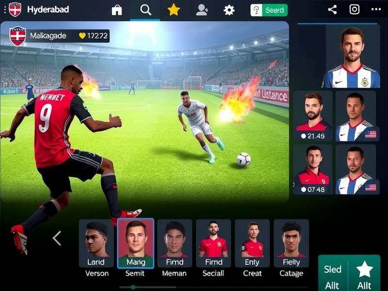 Hyderabad FC Crusader player customization options showing diverse appearance choices